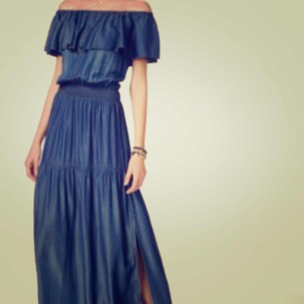 INC Concepts Off-The Shoulder Denim Maxi Dress 😍